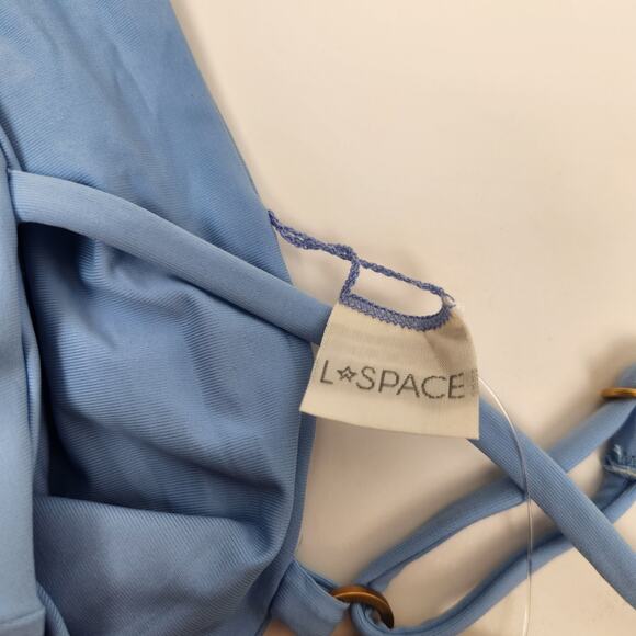 L*Space Rebel Stripe Bikini Top in Blue Pink Size Small NWT - Picture 5 of 5